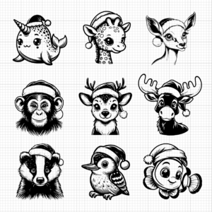 Santa Hat Animals (4)