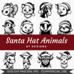 Santa Hat Animals – 67 Designs