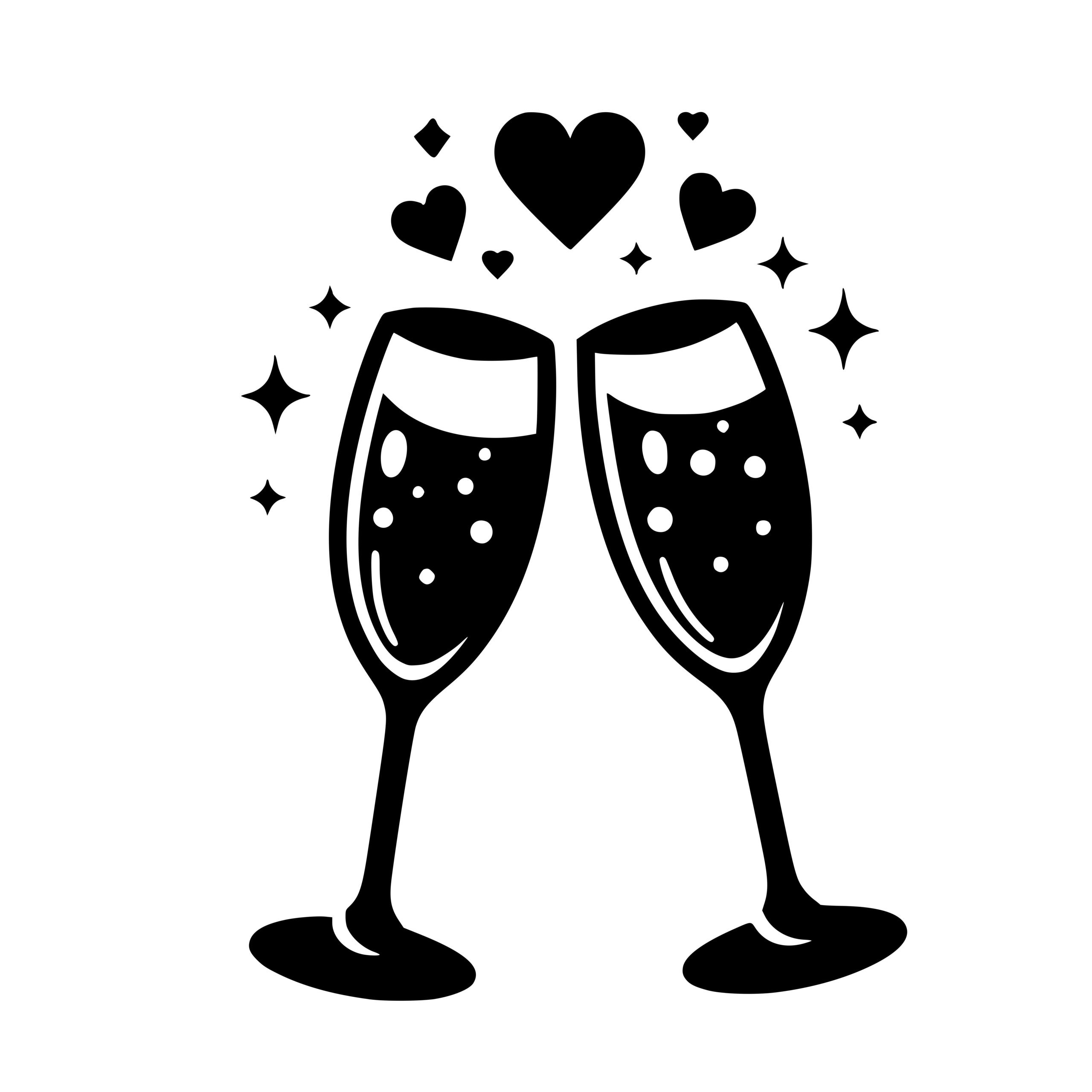 Champagne Toast SVG File for Cricut, Laser, Silhouette, Cameo