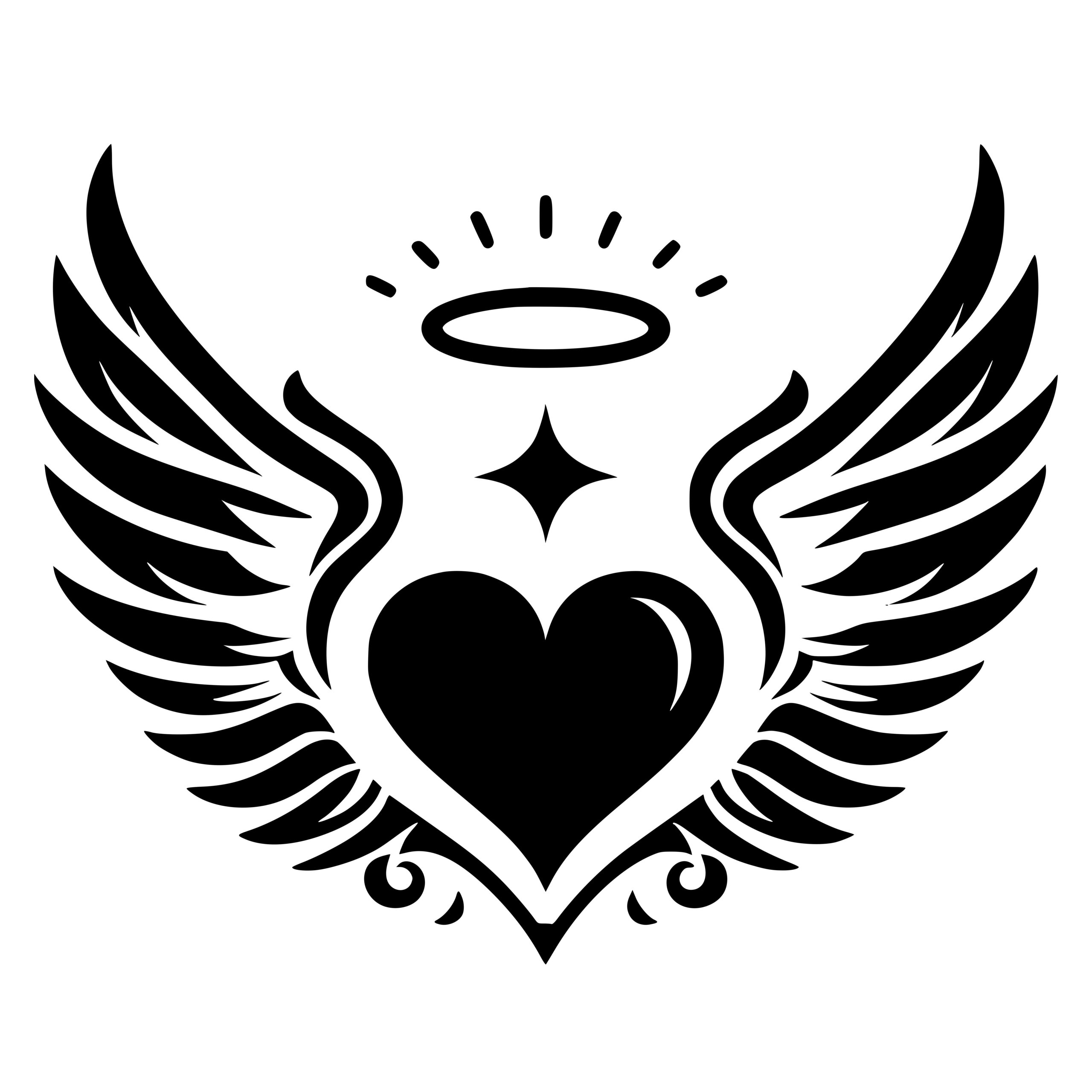 Angel Heart SVG File for Cricut, Laser, Silhouette, Cameo