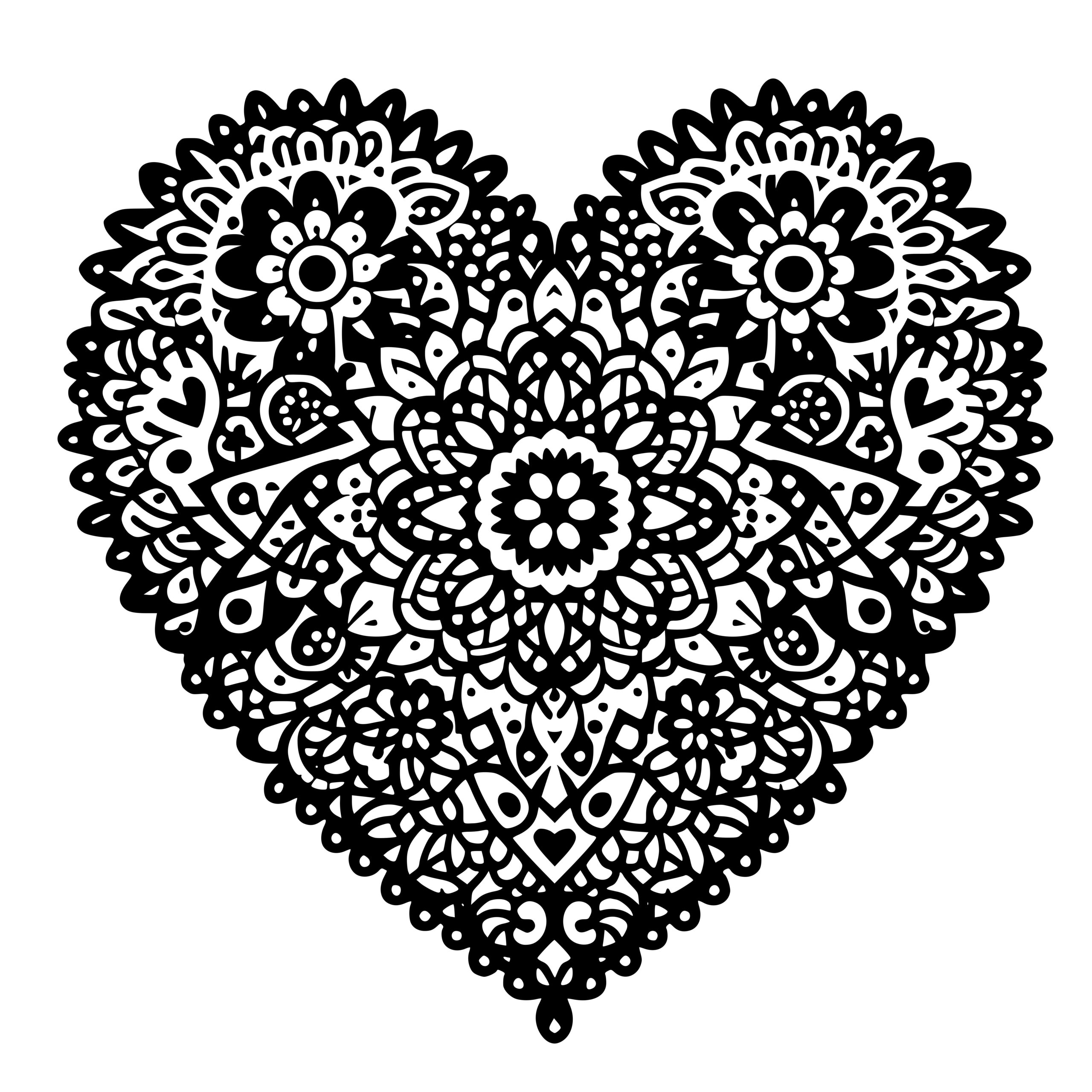 Lacy Heart Design SVG for Cricut, Silhouette, Laser Machines