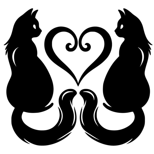 Cats in Love SVG File for Cricut, Laser, Silhouette, Cameo