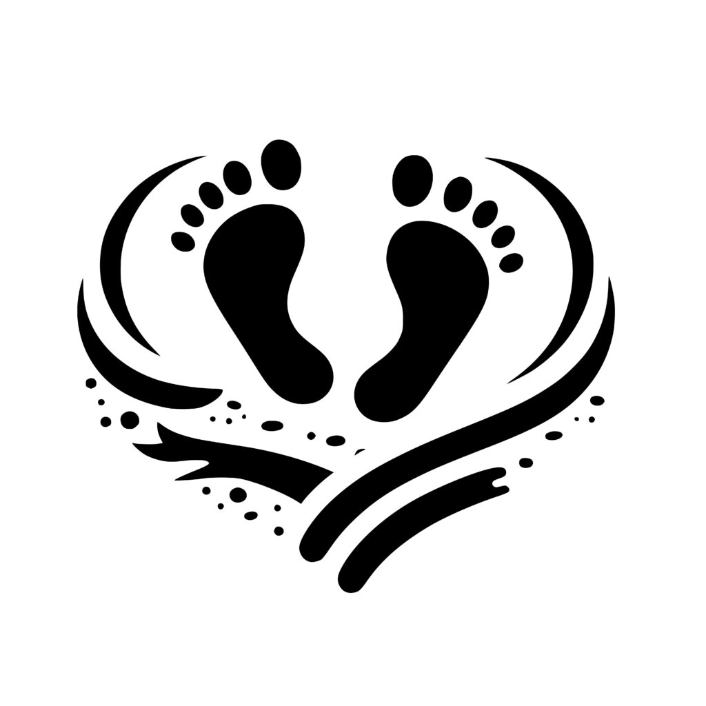 Heart Footprints SVG File for Cricut, Laser, Silhouette, Cameo