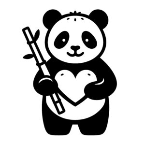 Heart Holding Panda