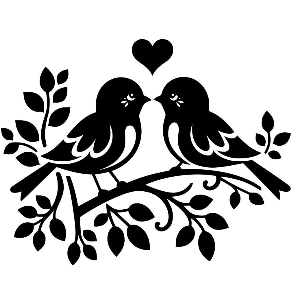 Love Birds Design | SVG, PNG, DXF | Cricut & Laser Use