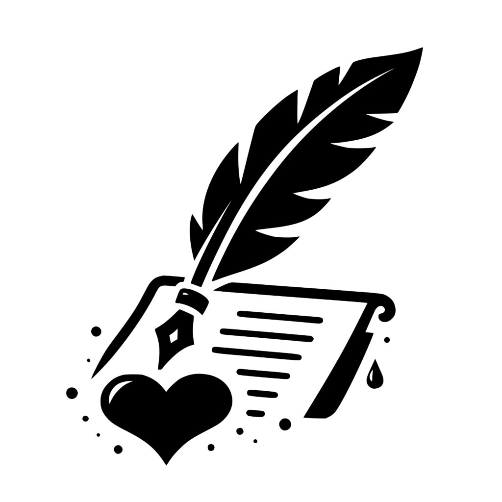 Love Writing: Quill Heart SVG for Cricut & Silhouette