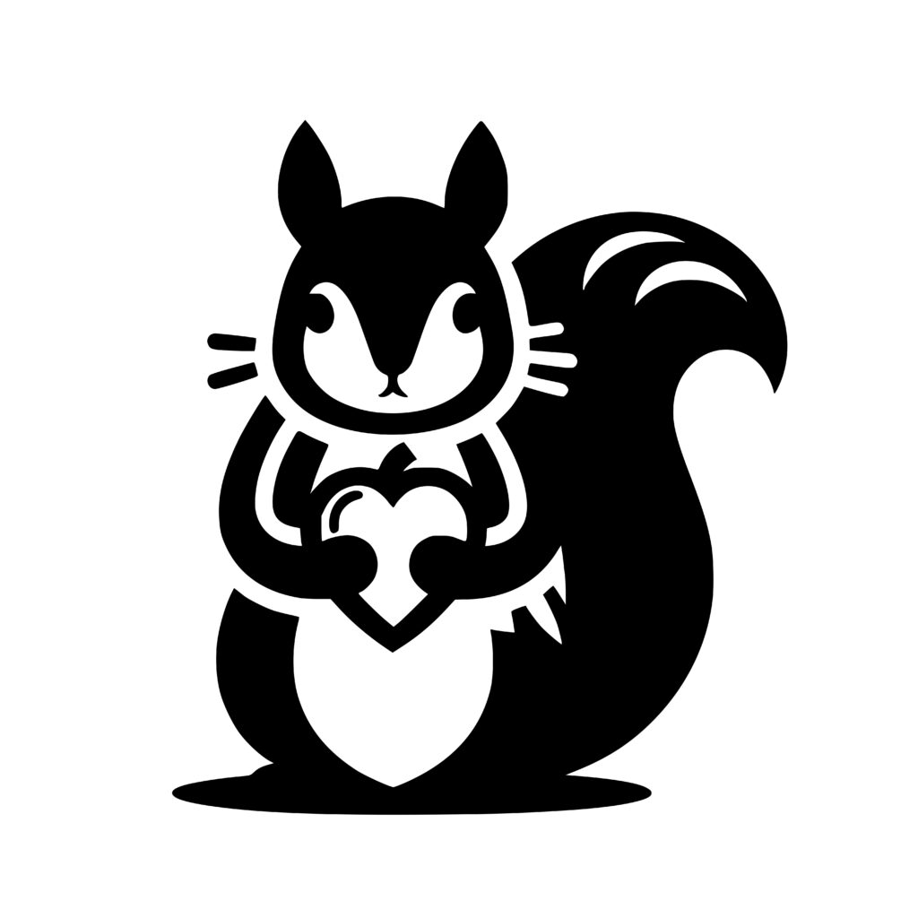 Loving Squirrel SVG Design for Cricut, Silhouette, Laser Machines