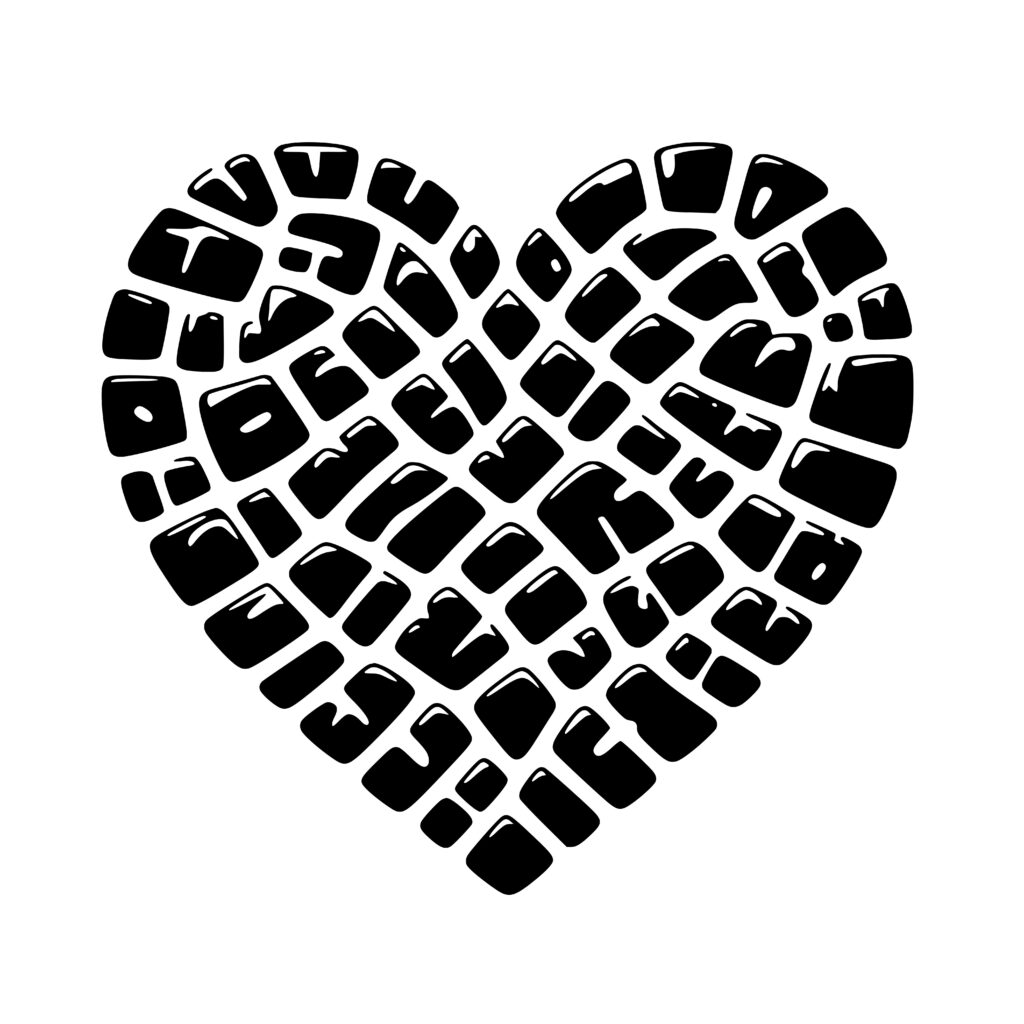 Stone Heart Mosaic Design for Cricut, Silhouette & Laser Machines