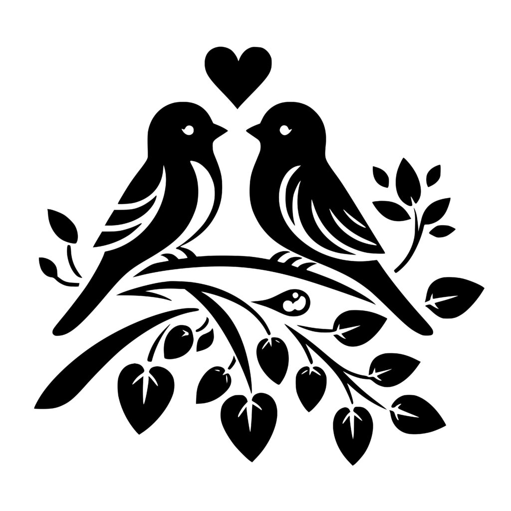 Love Birds Branches SVG File for Cricut, Laser, Silhouette, Cameo