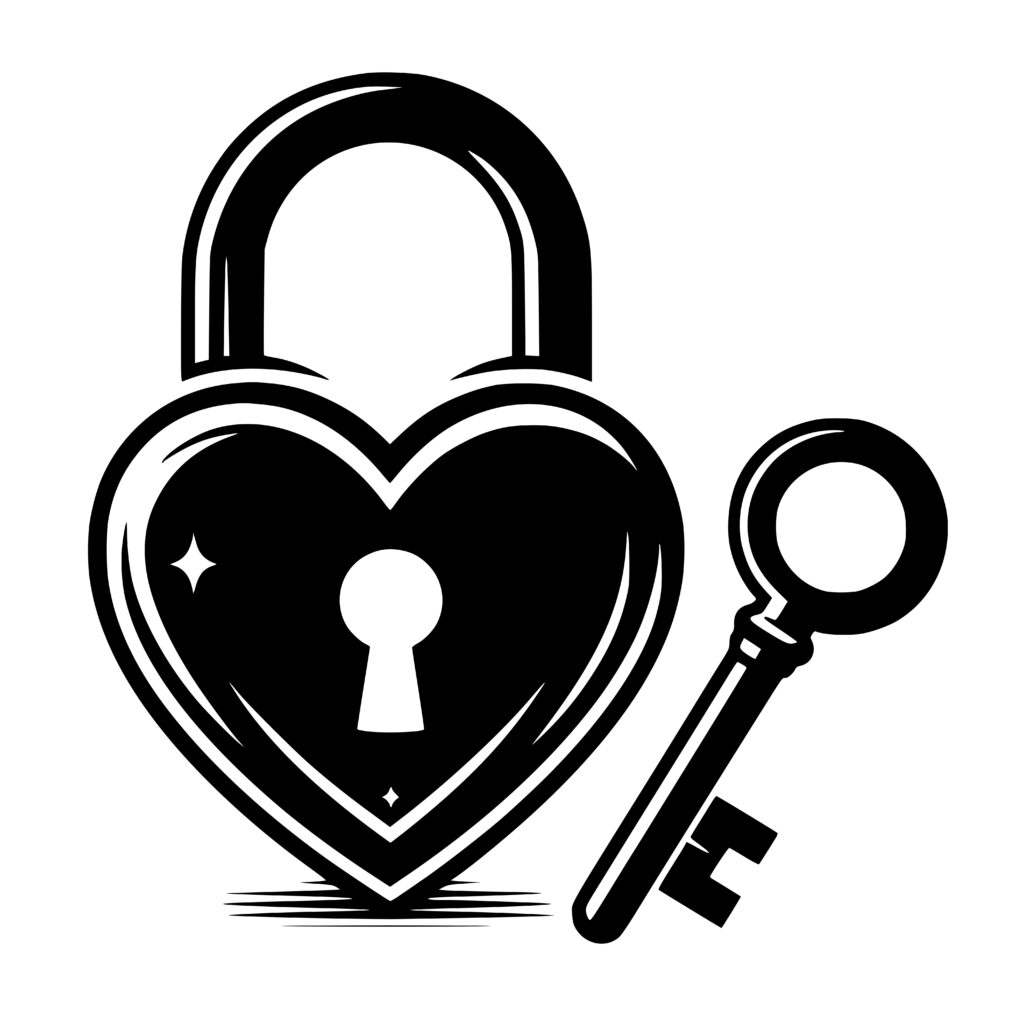 Heart Lock and Key Design - SVG, PNG, DXF for Cricut