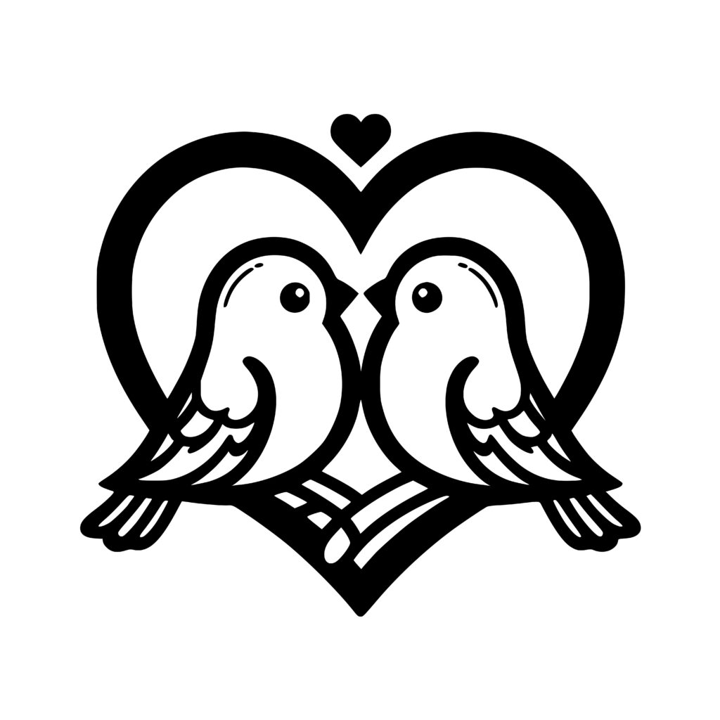 Love Birds Design for Cricut, Silhouette, Laser Machines - SVG, PNG