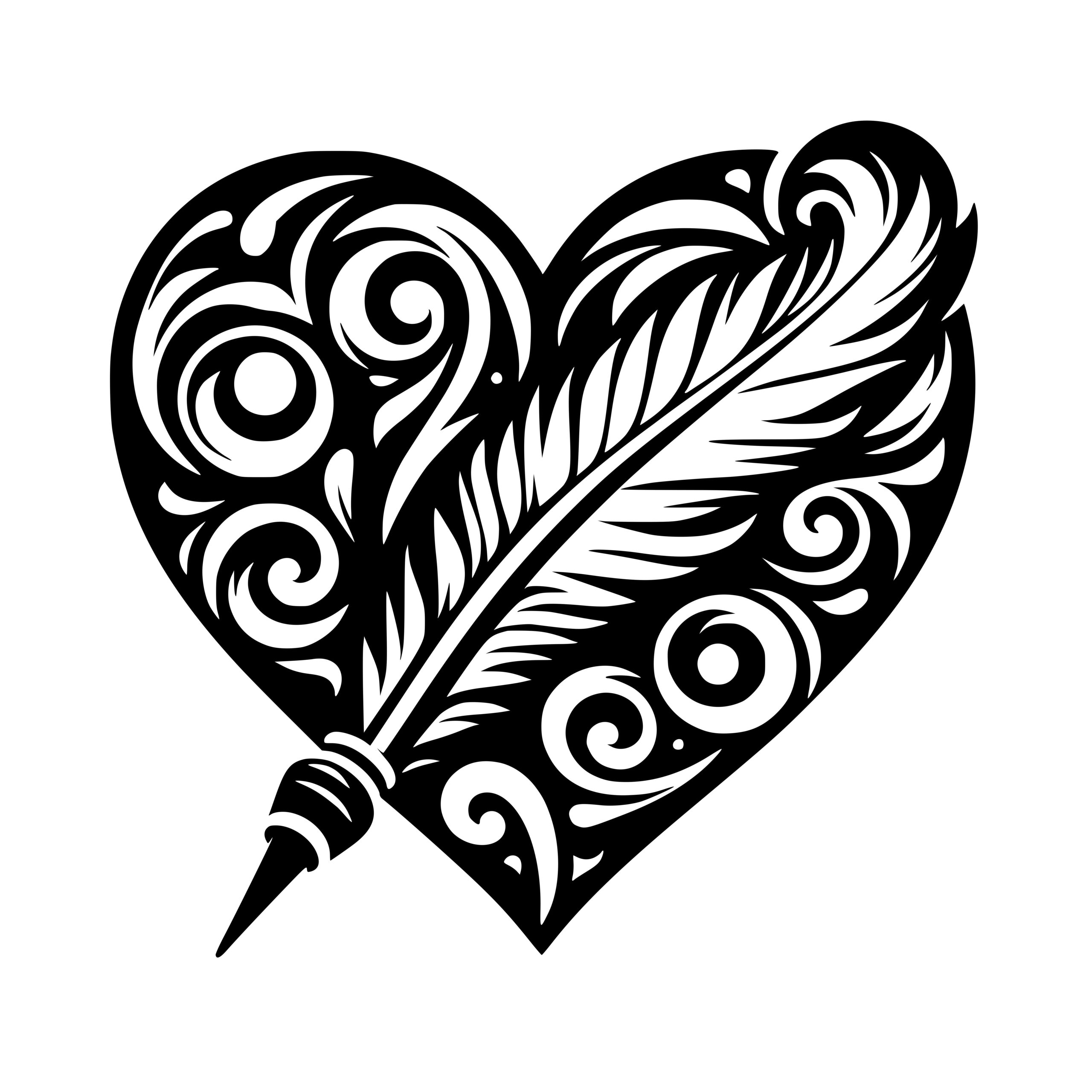 Feathered Romance SVG File for Cricut, Laser, Silhouette, Cameo
