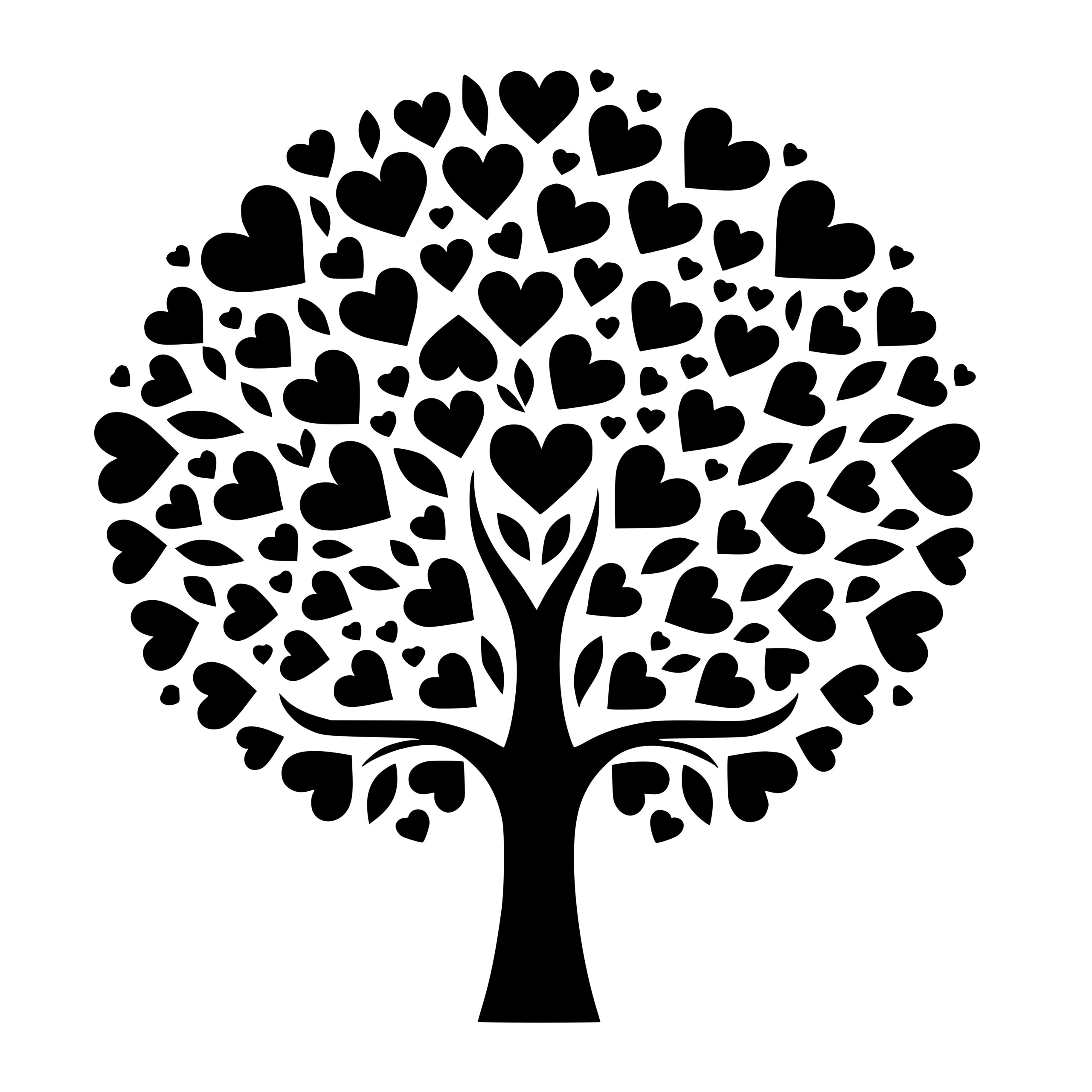 Heart Tree Canopy Design for Cricut, Silhouette, Laser Machines