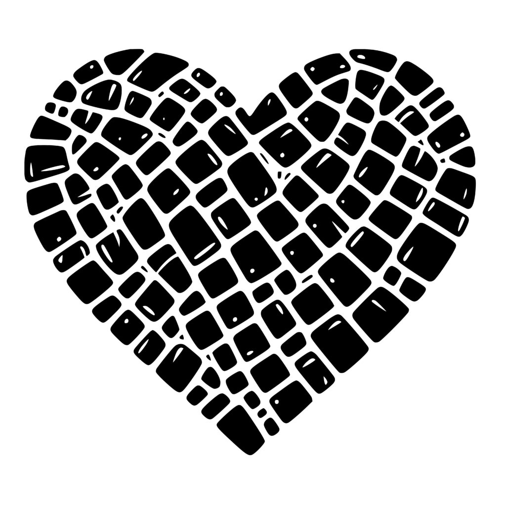 Mosaic Heart Stone SVG for Cricut, Silhouette, Laser Machines