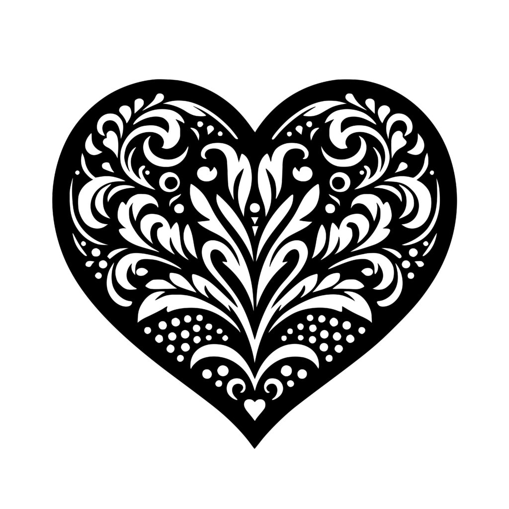 Fancy Heart Design For Cricut, Silhouette, Laser Machines 