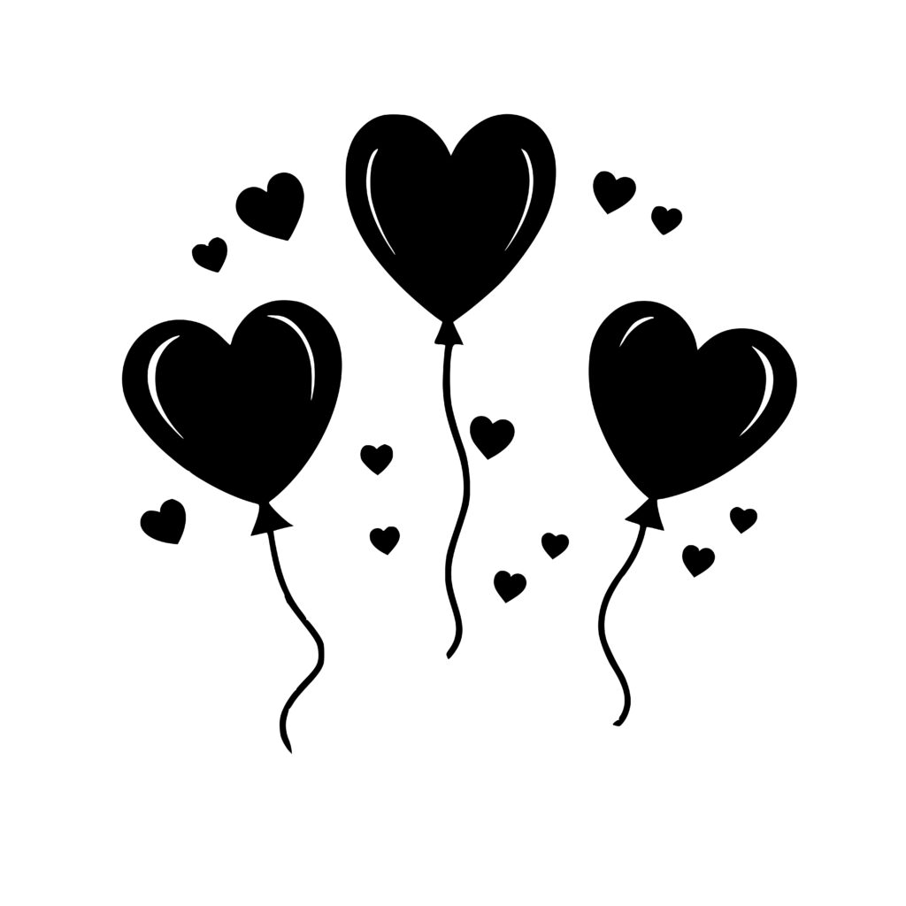 Heart Balloons SVG for Cricut, Silhouette, Laser Cutting