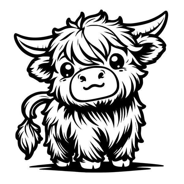 Fluffy Calf SVG File for Cricut, Laser, Silhouette, Cameo