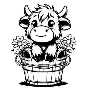 Flower Bucket Cow