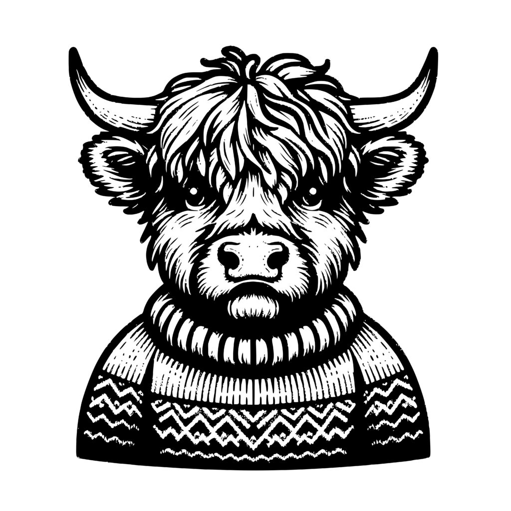 Furry Sweater Cow Design for Cricut, Silhouette, Laser Crafts