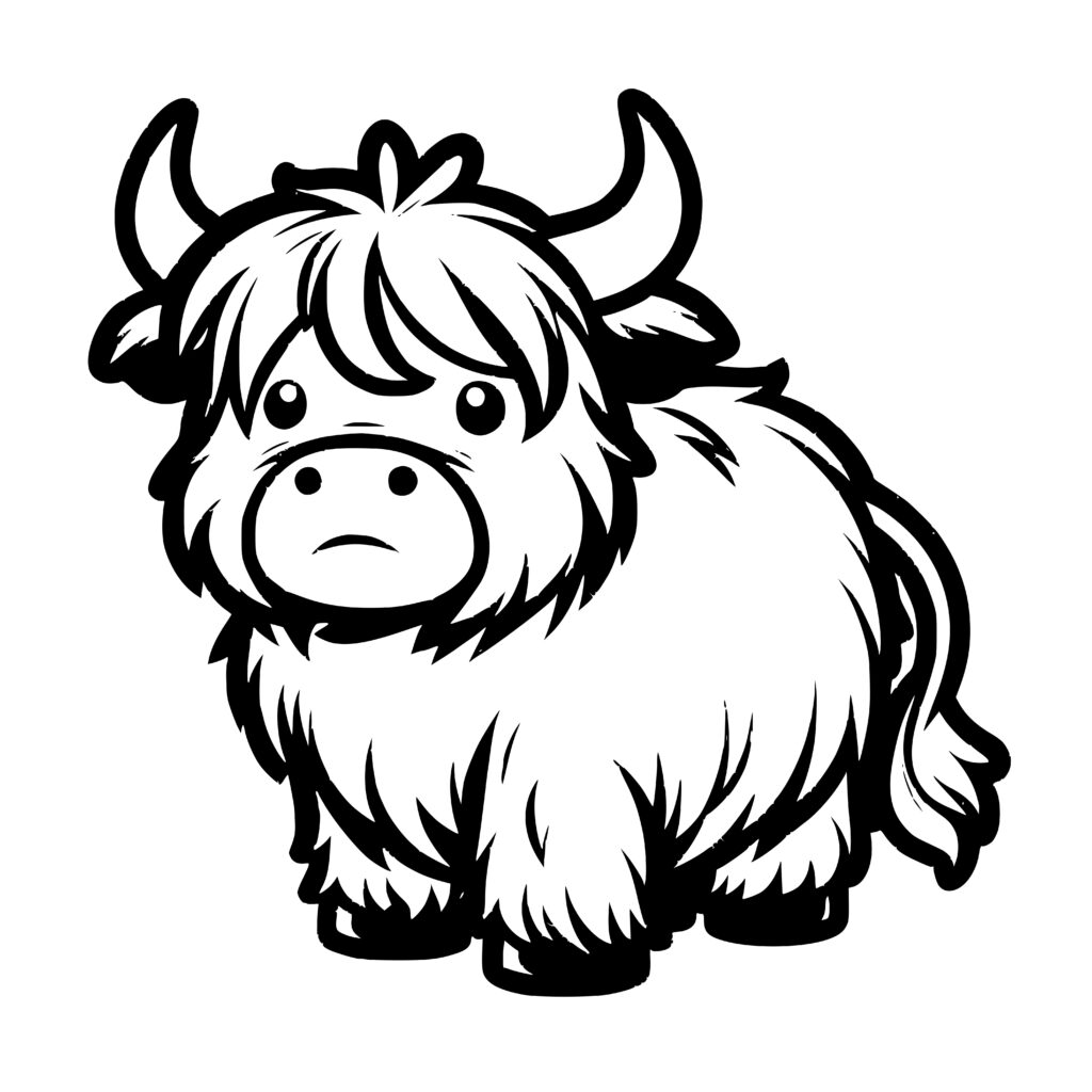 Furry Highland Cow SVG PNG DXF for Cricut & Silhouette