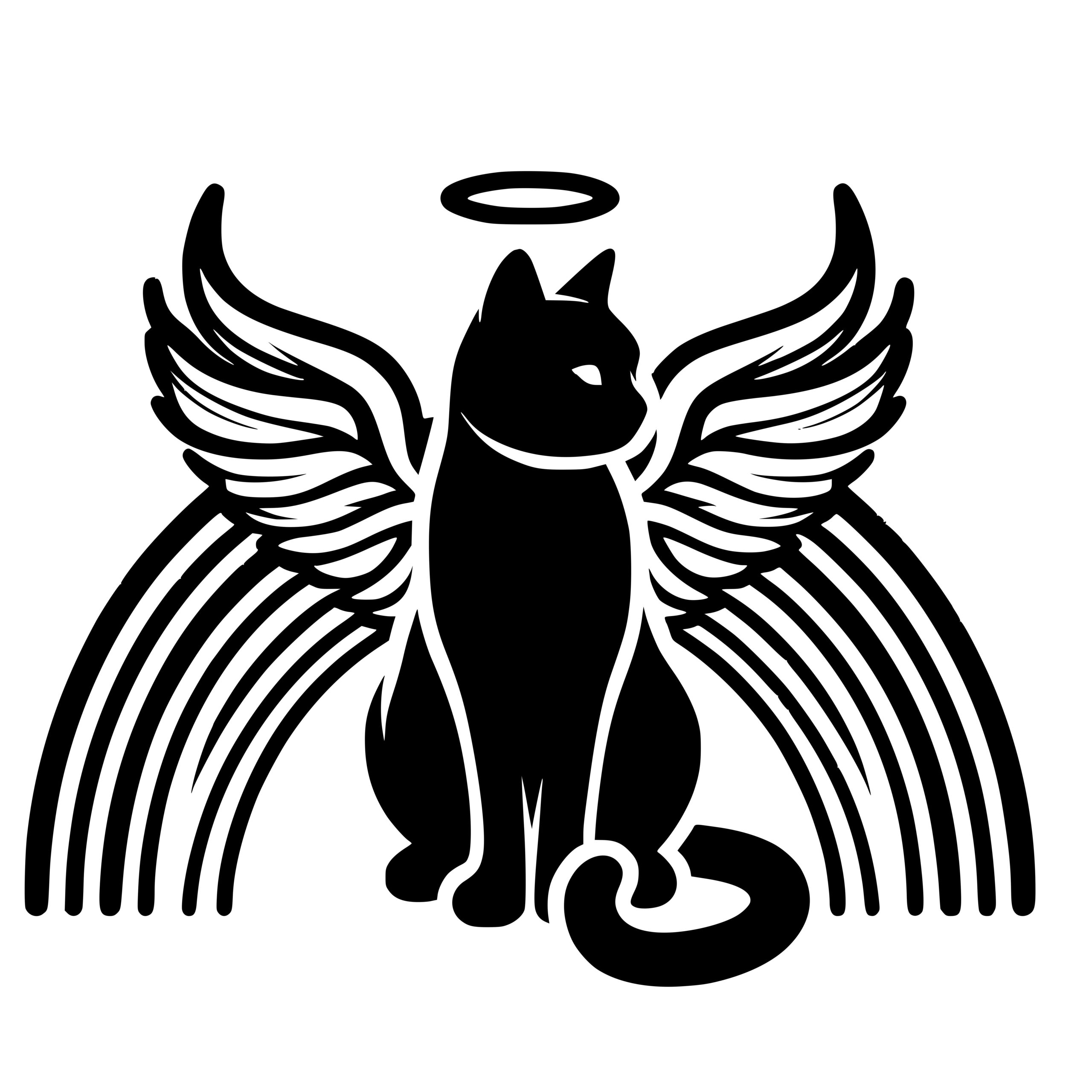 Rainbow Angel Cat SVG File for Cricut, Laser, Silhouette, Cameo