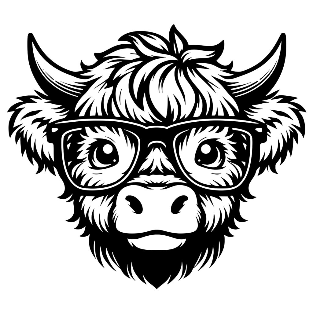 Instant Download Cow Scholar SVG for Cricut, Silhouette, Laser Machines