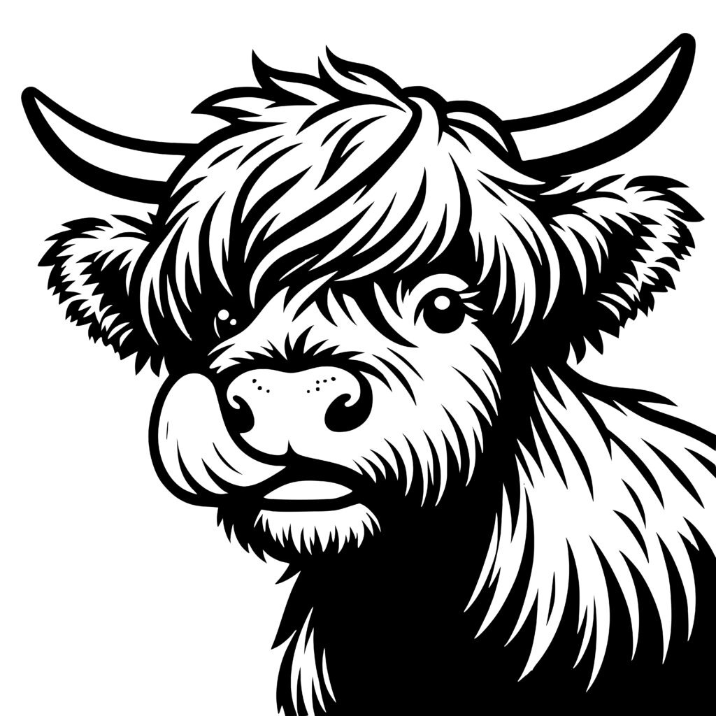 Highland Cow Lick SVG File for Cricut, Laser, Silhouette, Cameo