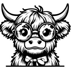 Whimsical Glasses Cow