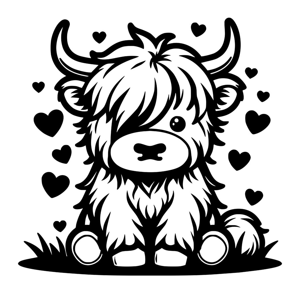 Loving Highland Cow SVG - Perfect for Cricut, Silhouette, Laser