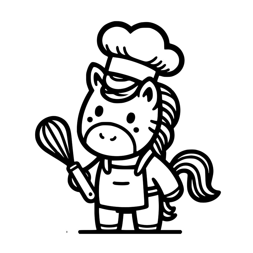 Baking horse chef design for cricut silhouette laser machines