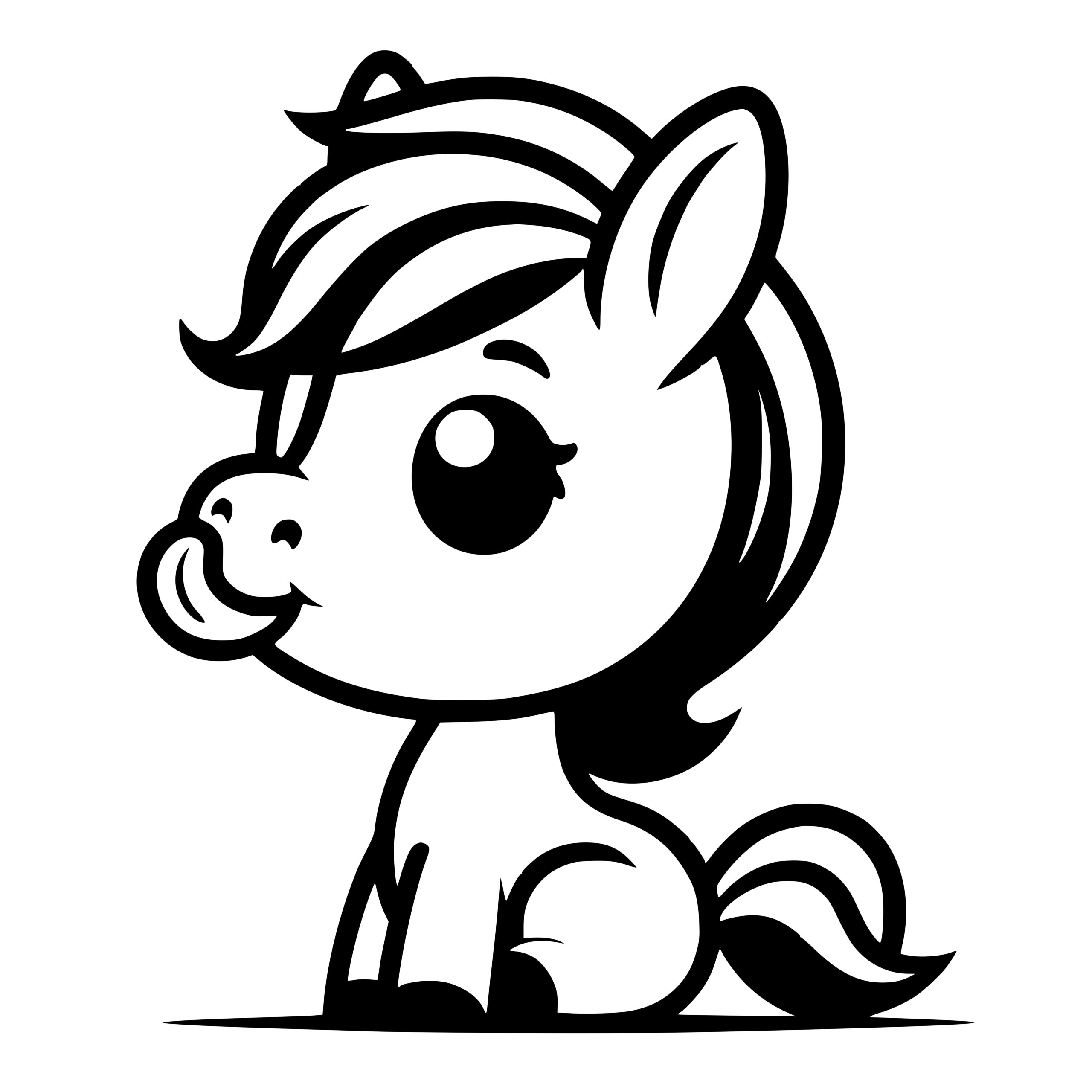 Pony Licking Nose Graphic - SVG, PNG, DXF for Cricut & More