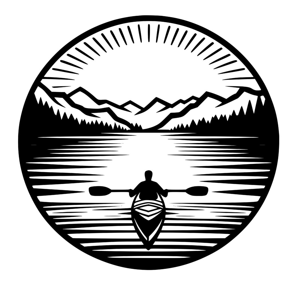 Mountain Lake Canoeing SVG for Cricut, Silhouette, Laser Machines