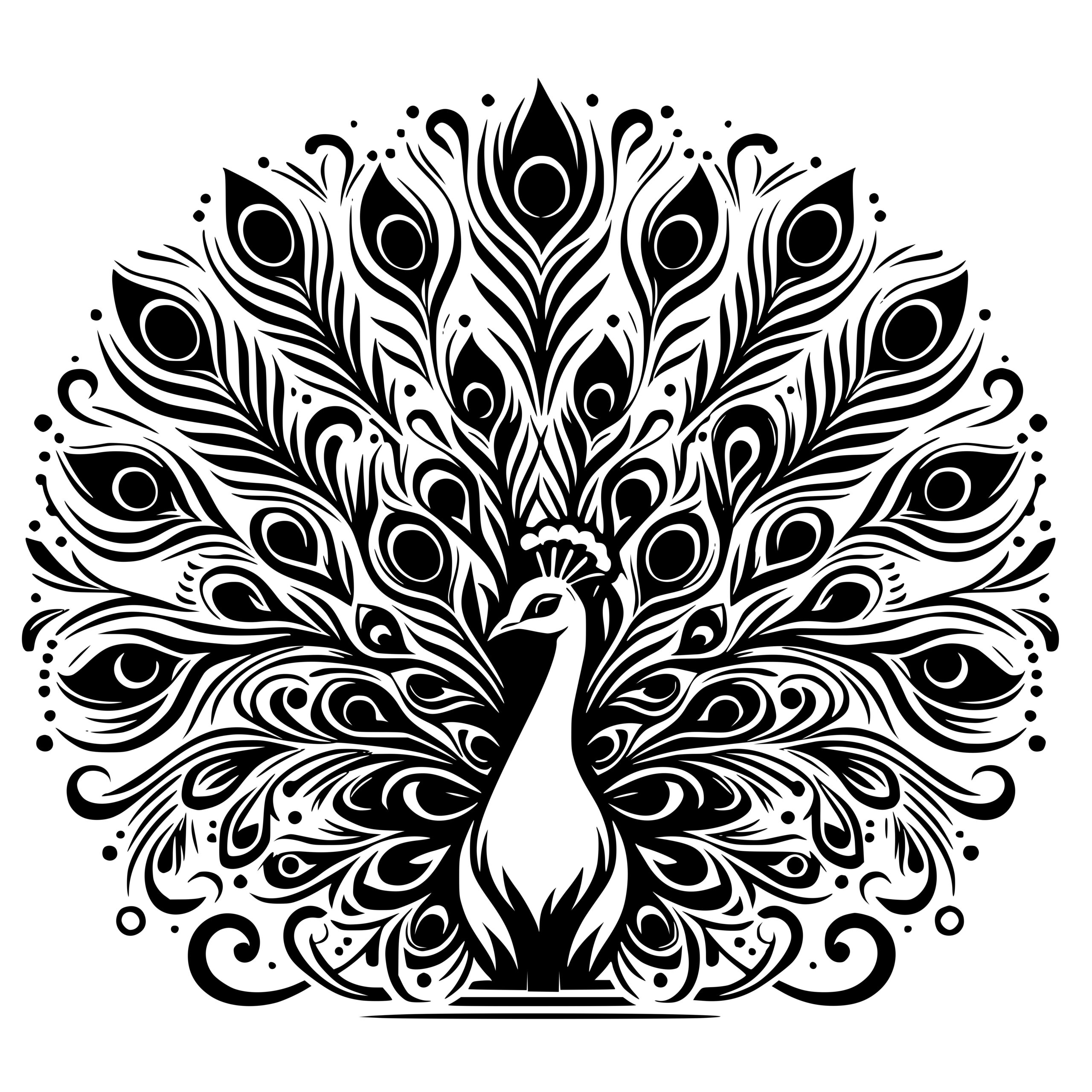 Peacock Majesty SVG Files for Cricut, Silhouette, Laser Machines