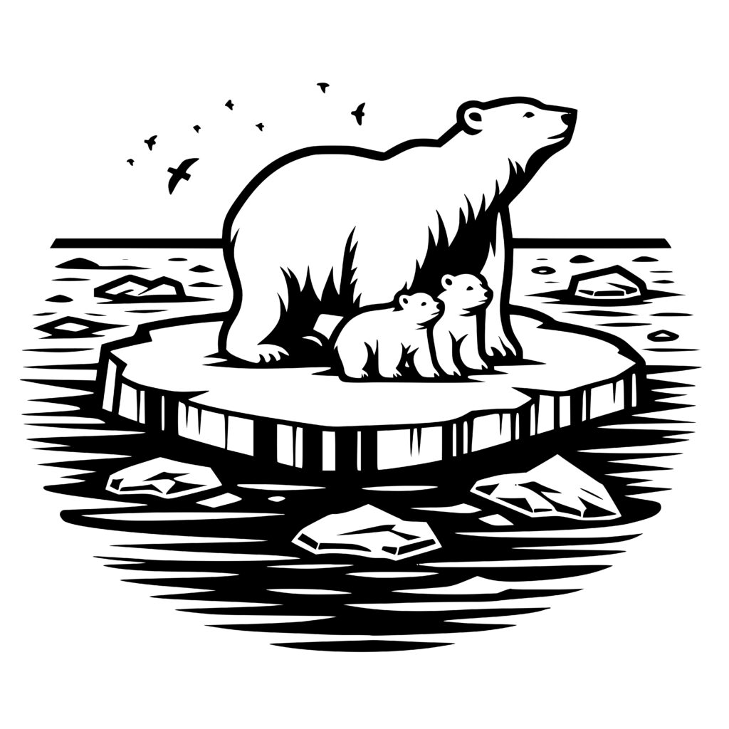 Polar Bear Family SVG PNG DXF for Cricut, Silhouette, Laser