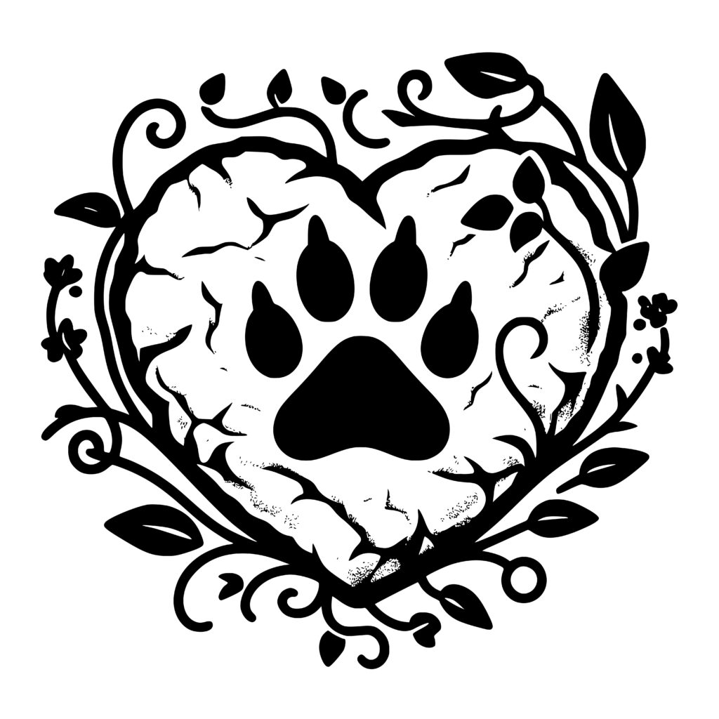 Paw Print Heart SVG - Cricut, Silhouette, xTool Compatible Graphic