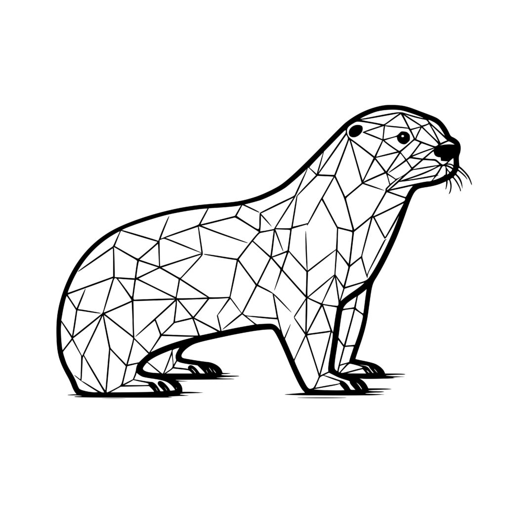 Download Geometric Otter SVG, PNG, DXF for Cricut & Laser