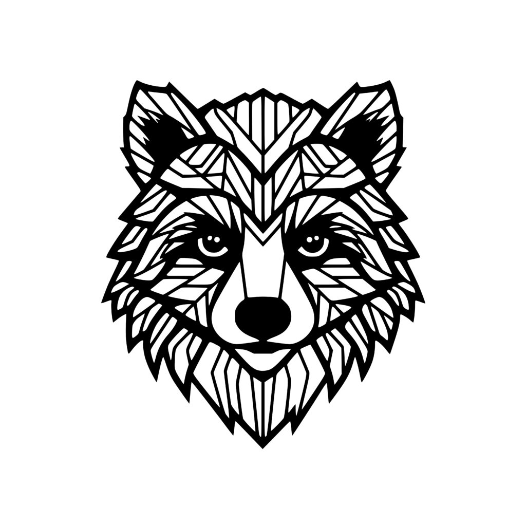 Geometric Raccoon Portrait SVG for Cricut & Laser Machines
