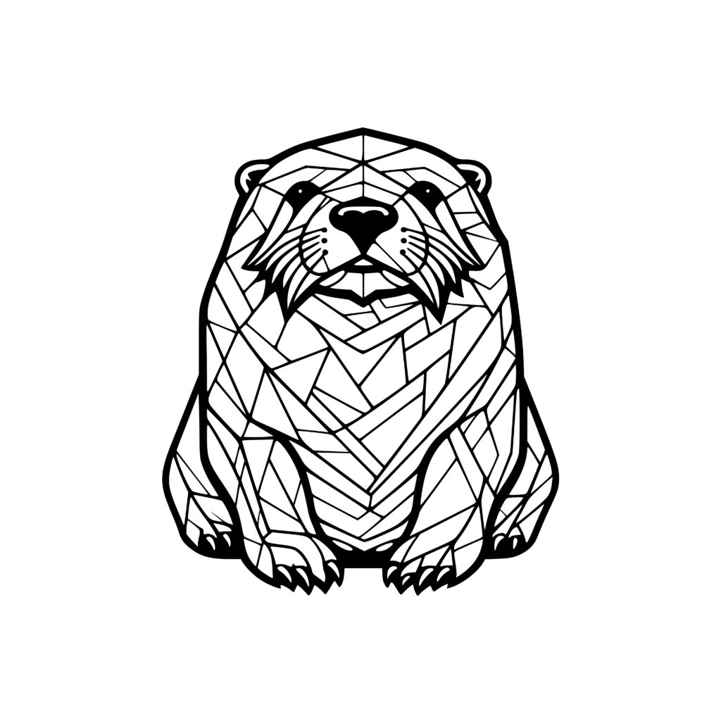 Sea Otter Geometry SVG File for Cricut, Silhouette & More