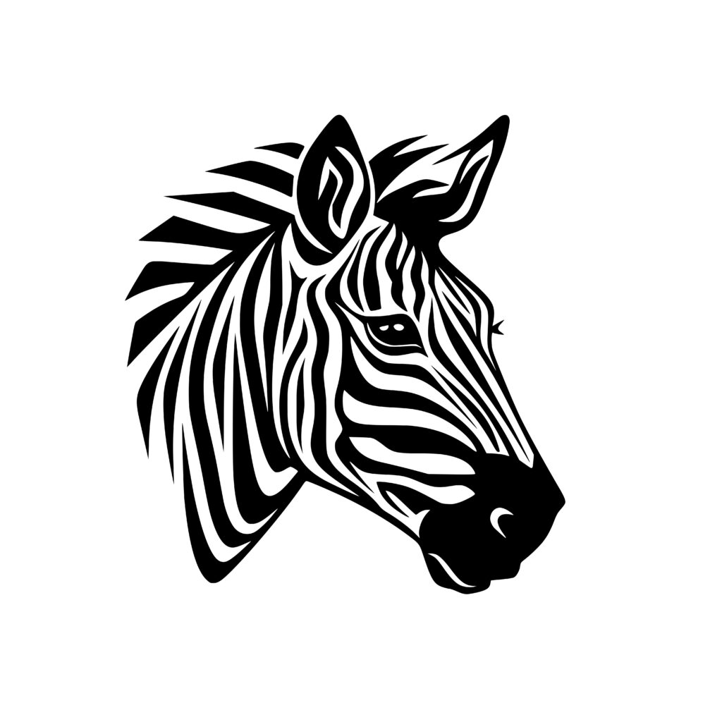Striped Zebra SVG File for Cricut, Laser, Silhouette, Cameo