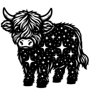 Starry Highland Cow
