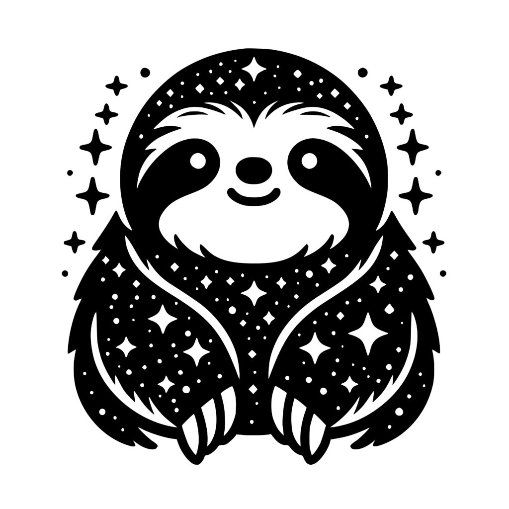 Happy Sloth Starlight SVG PNG DXF for Cricut & More