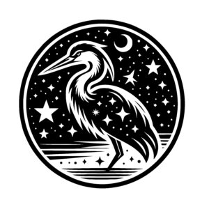 Moonlight Heron Serenity