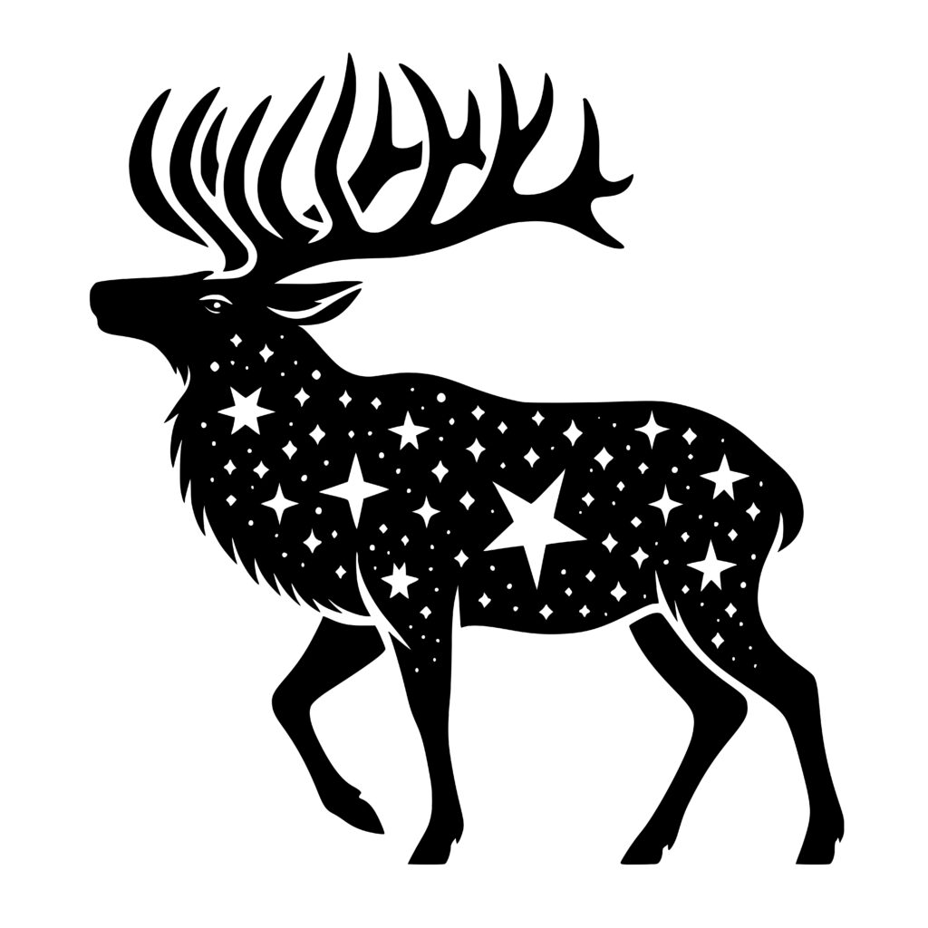 Cosmic Reindeer Design - SVG, PNG, DXF for Cricut & More