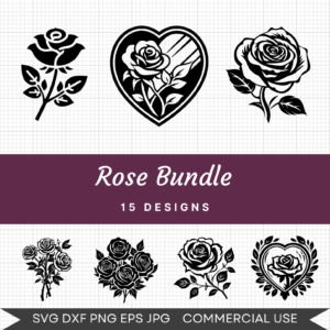 Rose Bundle – 15 Instant Download Svg Images