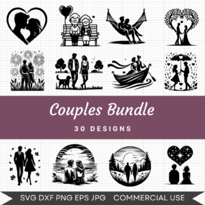 Couples Bundle – 30 Instant Download Svg Images