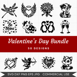 Ultimate Valentine’s Day Bundle – 50 Instant Download Svg Images