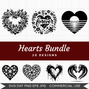 Hearts Bundle – 20 Instant Download Svg Images
