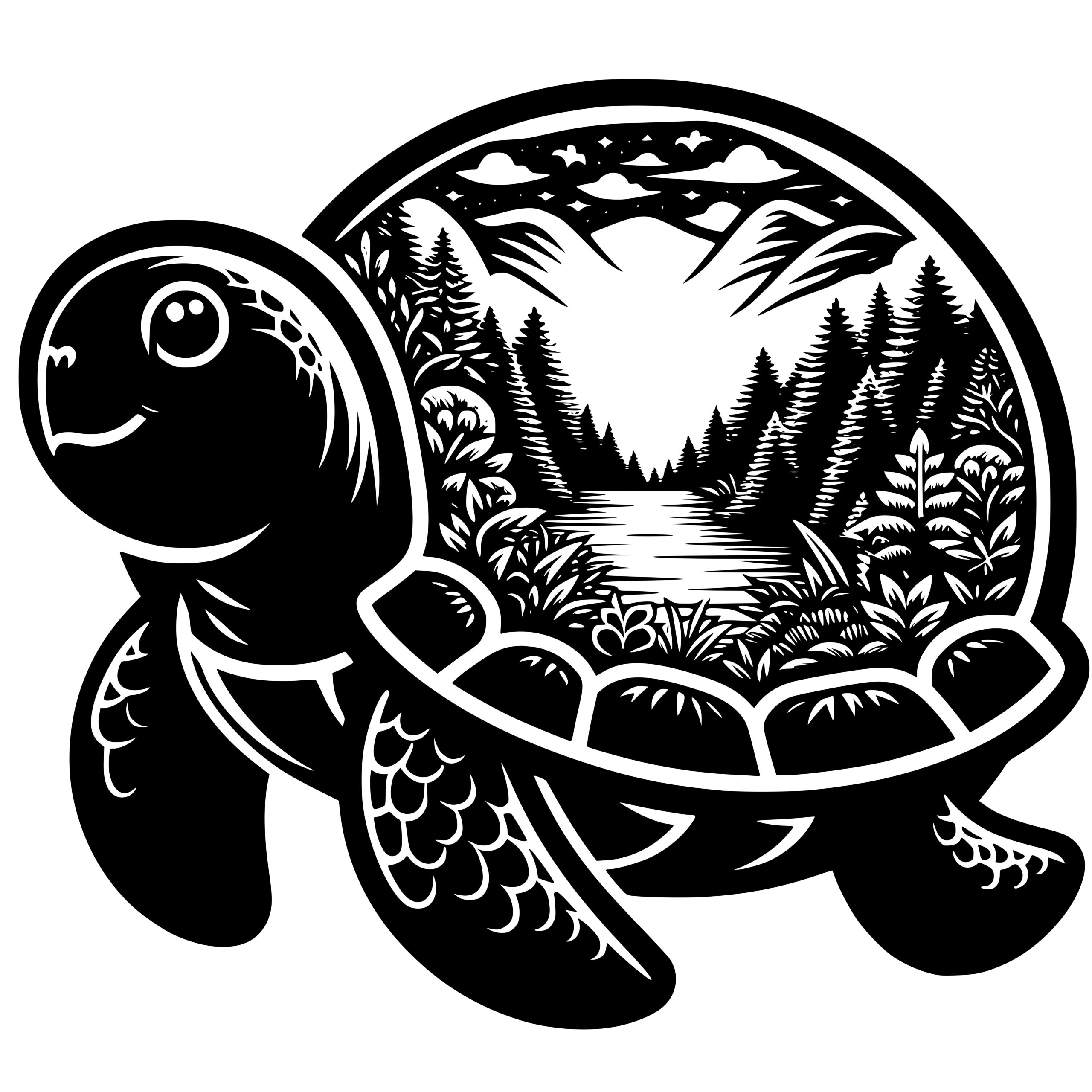 Turtle Terrain Journey SVG File for Cricut, Laser, Silhouette, Cameo