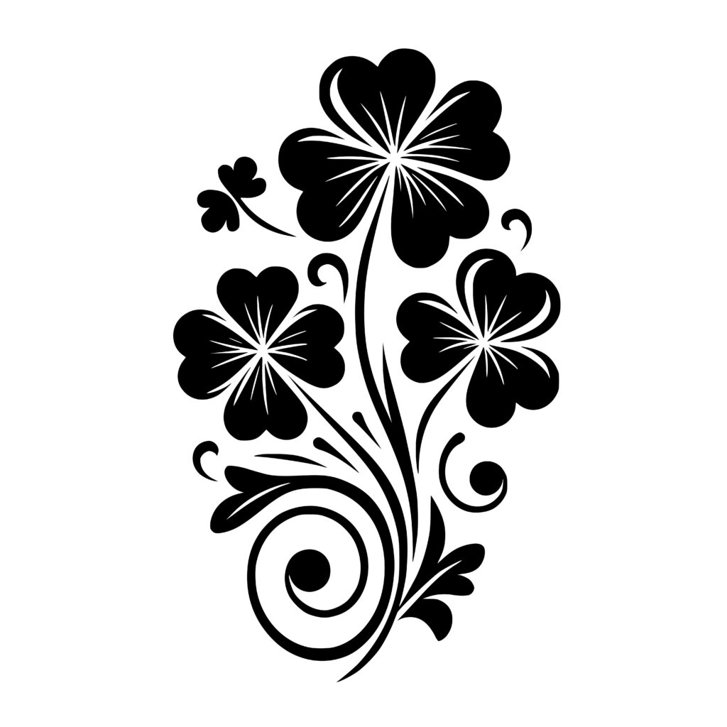 Clover Swirls Floral Design SVG for Cricut, Silhouette & More