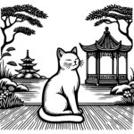 Tranquil Garden Cat